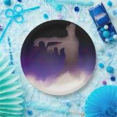 Zombie in de mist papieren bordje (Feest)