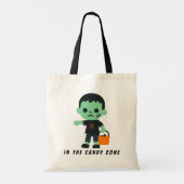Zombie in de snoepzone tote bag (Achterkant)