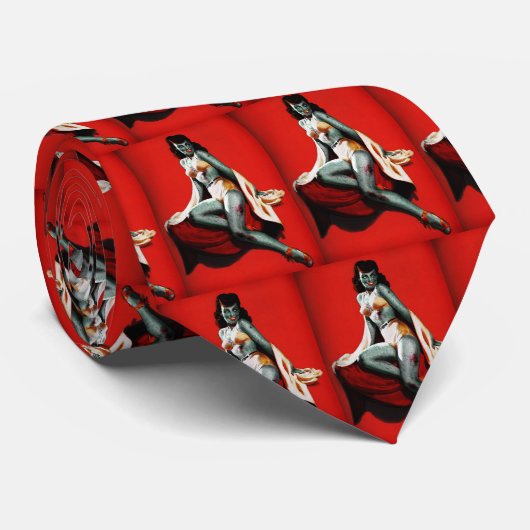 Zombie in het rood stropdas (Opgerold)