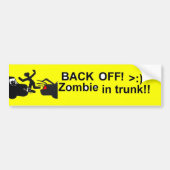 Zombie in Trunk Bumpersticker (Voorkant)