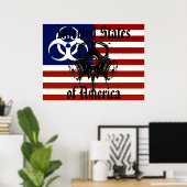 Zombie Infected States of America Poster (Thuiskantoor)