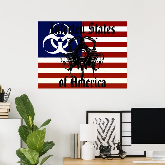 Zombie Infected States of America Poster (Thuiskantoor)