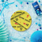 Zombie Infectie Zone Attentie Tape Bloed Vlekken Papieren Bordje (Feest)