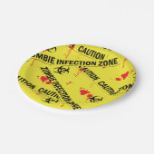 Zombie Infectie Zone Attentie Tape Bloed Vlekken Papieren Bordje (Gekanteld)
