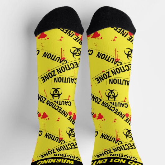 Zombie Infectie Zone Houd uit geel Sokken (Top)