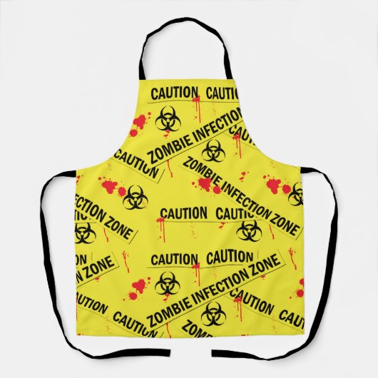 Zombie Infectie Zone Voorzichtig Tape Schort (Voorkant)