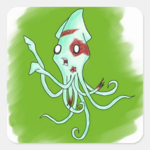 Zombie-inktvis Vierkante Sticker