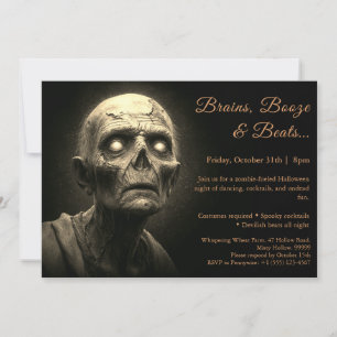 Zombie-invasie   Halloween-verkleedfeest Kaart
