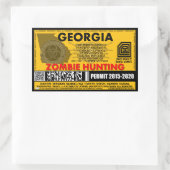 Zombie Jacht Vergunning Georgië Rechthoekige Sticker (Tas)