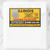 Zombie jacht vergunning Illinois Rechthoekige Sticker (Tas)