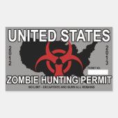 Zombie Jacht Vergunning Sticker (Voorkant)