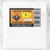 Zombie Jacht Vergunning Sticker (Tas)