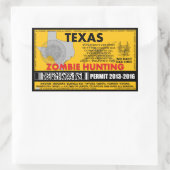 Zombie Jacht Vergunning Texas Rechthoekige Sticker (Tas)
