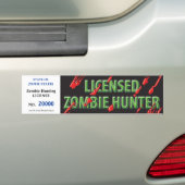 ZOMBIE-jachtvergunning met bloedspatters Bumpersticker (Op auto)