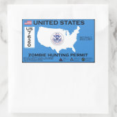 Zombie jachtvergunning - ZETA Rechthoekige Sticker (Tas)