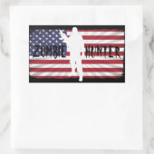 ZOMBIE JAGER AMERIKAANSE VLAG RECHTHOEKIGE STICKER (Tas)