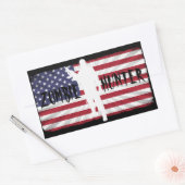 ZOMBIE JAGER AMERIKAANSE VLAG RECHTHOEKIGE STICKER (Envelop)
