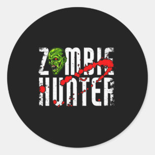 Zombie Jager _ Halloween Kleding Grappige Hallowee Ronde Sticker