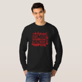Zombie Jager Halloween Kostuum Bloedspatten T-shirt (Voorkant volledig)