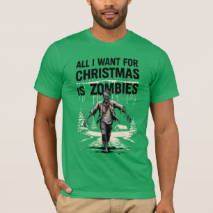 Zombie Jager Kerst Wens Zombies voor Kerstmis T-shirt