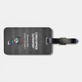 Zombie Jager met Bloedspatten Griezelig Cool Bagagelabel (Achterkant horizontaal)