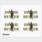 ZOMBIE JAGER RECHTHOEKIGE STICKER (Vel)