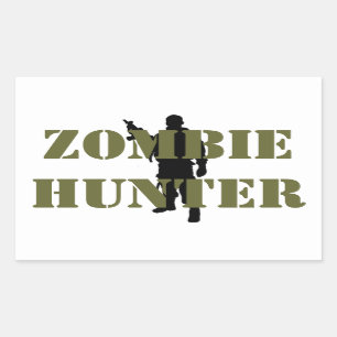 ZOMBIE JAGER RECHTHOEKIGE STICKER