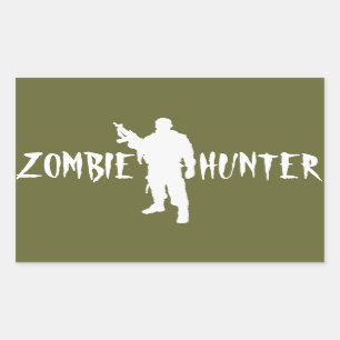ZOMBIE JAGER RECHTHOEKIGE STICKER