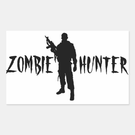 ZOMBIE JAGER -STICKER RECHTHOEKIGE STICKER (Voorkant)