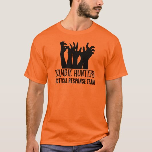 Zombie jagers tactische reactie team Halloween T-shirt (Voorkant)