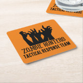 Zombie jagers tactische reactie team kartonnen onderzetters (Schuin)