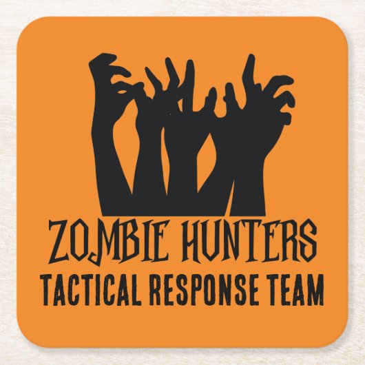 Zombie jagers tactische reactie team kartonnen onderzetters (Voorkant)