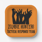 Zombie jagers tactische reactie team papieren bordje (Voorkant)