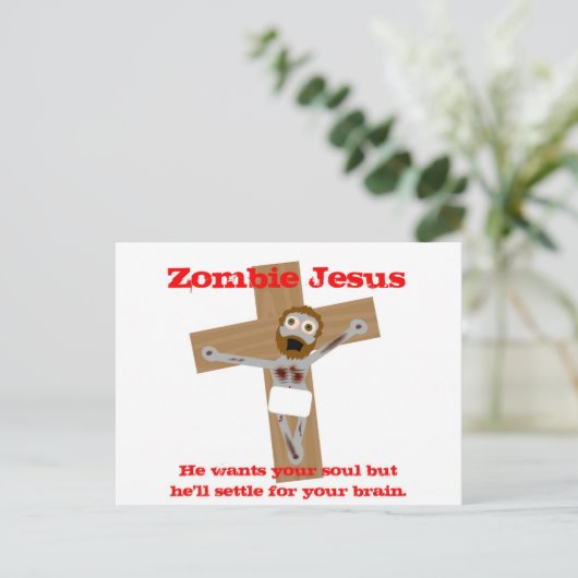 Zombie Jesus Briefkaart (Staand voorkant)