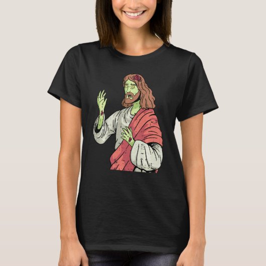 Zombie Jesus Lazy Halloween Costume Christelijk T-shirt (Voorkant)