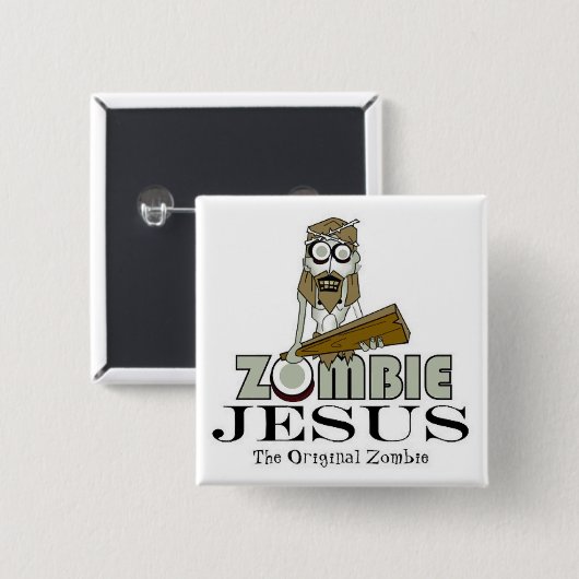 Zombie Jesus Square Button (Voorkant /achterkant)