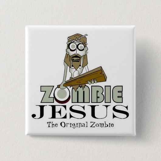 Zombie Jesus Square Button (Voorkant)