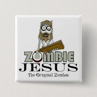 Zombie Jesus Square Button