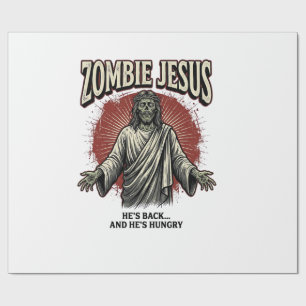 Zombie Jezus Vintage Gravure Grappig Shirt Ontwerp Cadeaupapier