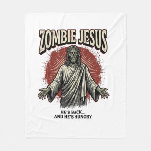 Zombie Jezus Vintage Gravure Grappig Shirt Ontwerp Fleece Deken