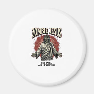 Zombie Jezus Vintage Gravure Grappig Shirt Ontwerp Magneet