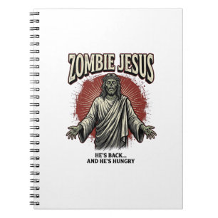 Zombie Jezus Vintage Gravure Grappig Shirt Ontwerp Notitieboek