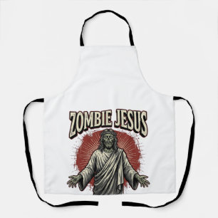 Zombie Jezus Vintage Gravure Grappig Shirt Ontwerp Schort