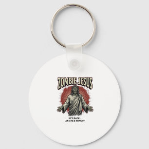 Zombie Jezus Vintage Gravure Grappig Shirt Ontwerp Sleutelhanger