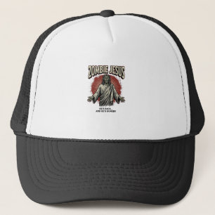 Zombie Jezus Vintage Gravure Grappig Shirt Ontwerp Trucker Pet
