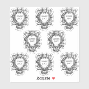 Zombie Juice Halloween 1,5 inch x 2 inch ticker Sticker