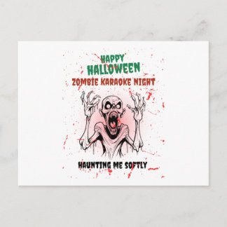 Zombie Karaoke Night – Funny Halloween Party Feestdagenkaart