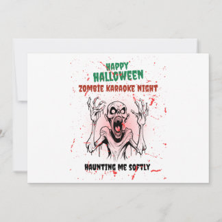 Zombie Karaoke Night – Funny Halloween Party Kaart
