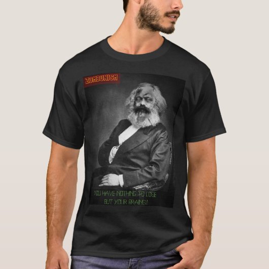 Zombie Karl Marx/Zombunism T-shirt (Voorkant)
