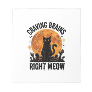 Zombie Kat Halloween Vintage Gravure Shirt Kunst_1 Notitieblok